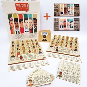 Who's She wooden board game about amazing women's stories English Français Español Italiano Deutsch image 10