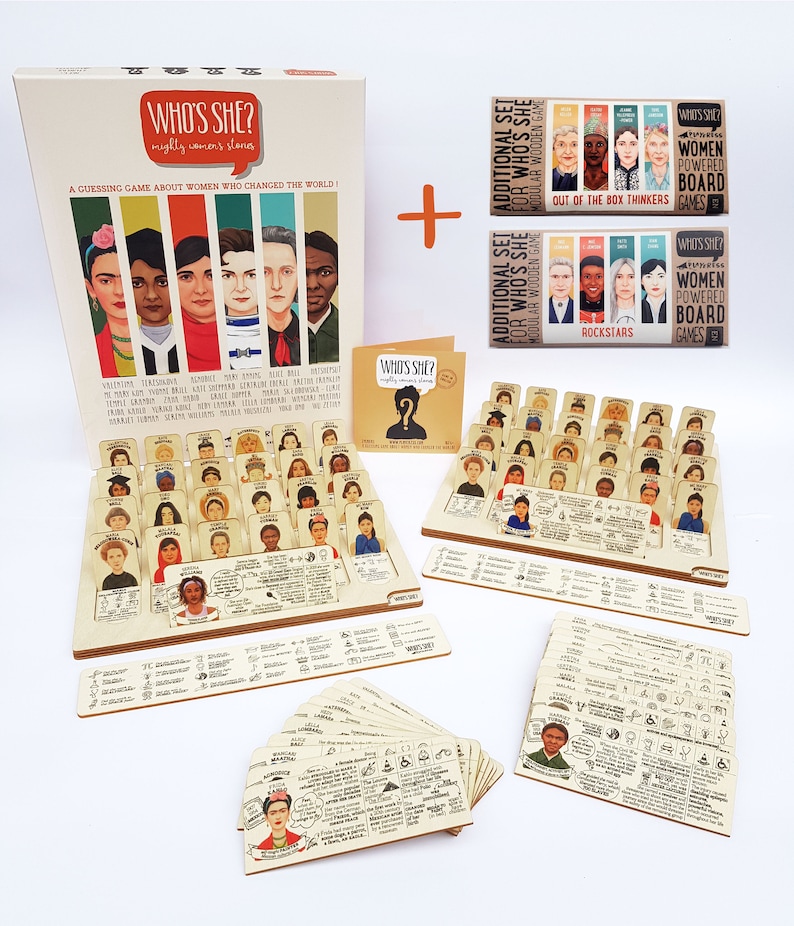 Who's She wooden board game about amazing women's stories English Français Español Italiano Deutsch image 10