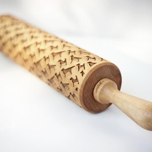 DOGS Embossing rolling pin, laser engraved rolling pin. image 4