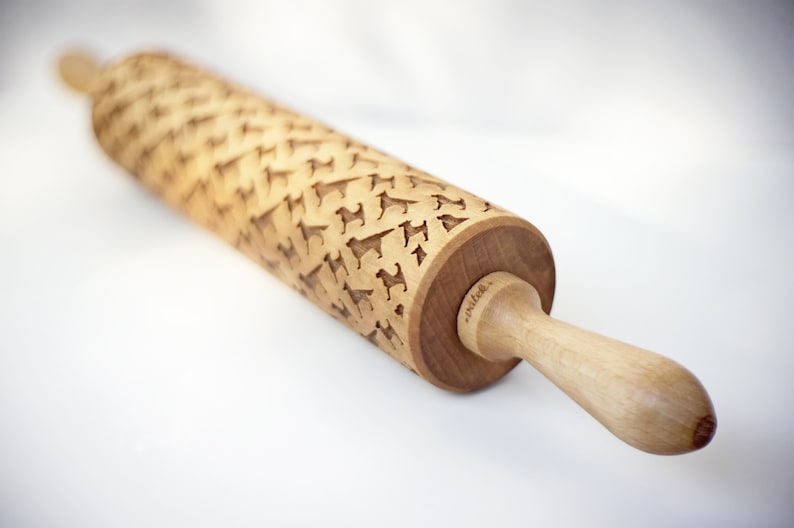 DOGS Embossing rolling pin, laser engraved rolling pin. image 4