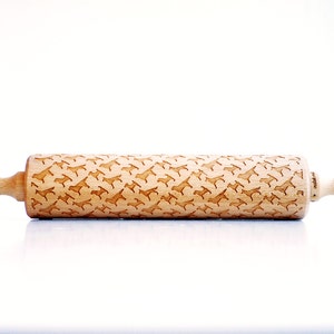 DOGS Embossing rolling pin, laser engraved rolling pin. image 2