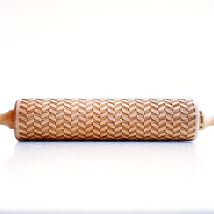 TWEED LINES Embossing Rolling Pin Laser Engraved Rolling - Etsy