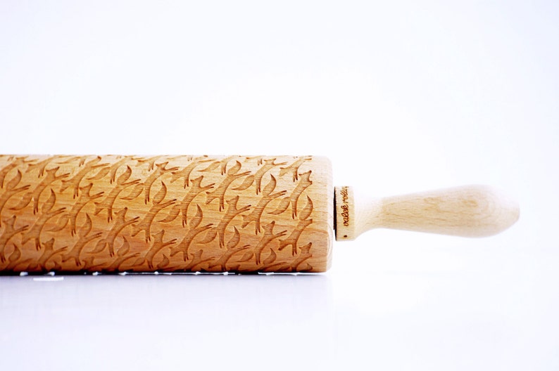 Rolling Pin engraved FOXES Embossing rolling pin, laser engraved rolling pin image 5