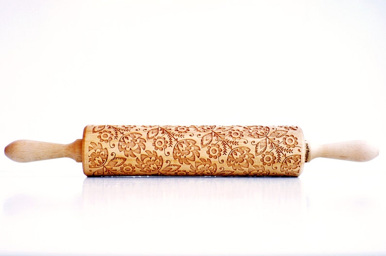 Rolling Pin Engraved FOLK Embossing Rolling Pin Laser Etsy