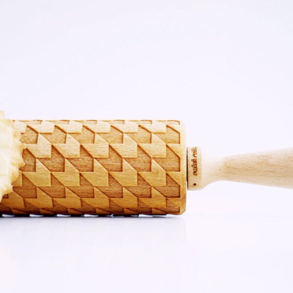 HOUNDSTOOTH rolling pin, wedding gift, Valentine's gift, craft and bake, original baking tool