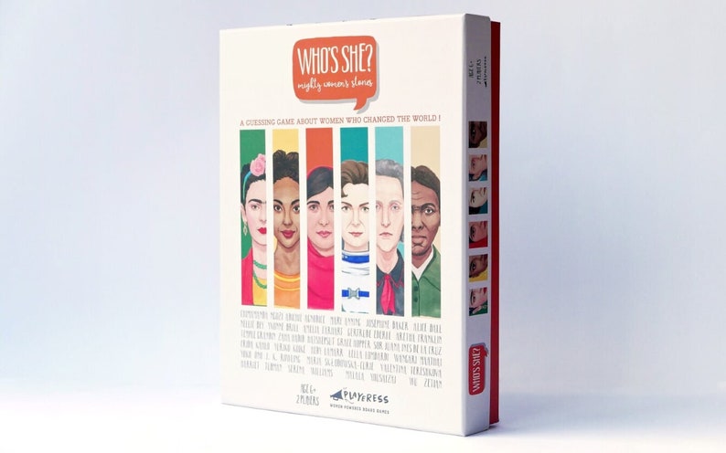 Educational wooden game in a high quality box designed by Playeress. Discover herstories by asking questions about their accomplishments, not looks! Perfect gift for science, sport or art lovers.