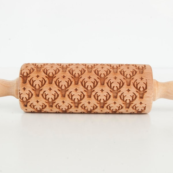 DEER kids - embossing rolling pin for kids, small laser engraved rolling pin. Valek KIDS! Kids' toys! Christmas gift