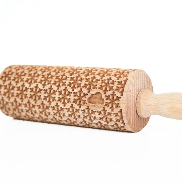 SNOWFLAKE kids - embossing rolling pin for kids, small laser engraved rolling pin. Valek KIDS! Kids' toys!Christmas gift