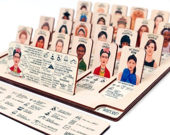 Who's She? wooden board game about amazing women's stories | English Français Español Italiano Deutsch