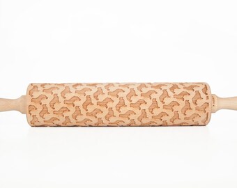 Aussie dog !  Embossing rolling pin, laser engraved rolling pin