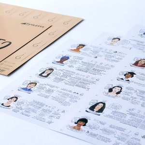 Who's She? guessing game about women. Paper version of educational Guess Who including stories of Frida Kahlo, Marie Curie or Serena Williams. Consists of 2 boards with portraits and 28 cut-it-yourself biography cards.