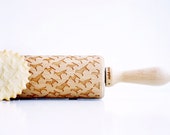 DOGS - Embossing rolling pin, laser engraved rolling pin.