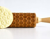 CAMOMILE DAISY Embossing rolling pin, laser engraved rolling pin
