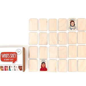 Who&#39;s she? memory game | LIMITED OFFER | zero waste wooden memo with mighty rebel women