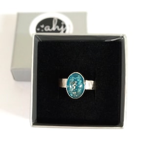 Ashes or Hair Ring, a  Keepsake for loved ones and pets, memorial and cremation jewellery in sterling silver, remembrance ring