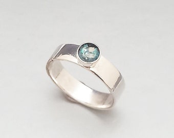Ring for Cremation Pet Ashes or Hair, pet loved ones remembrance, mourning, Keepsake memorial keepsake jewellery. wide band, sterling silver