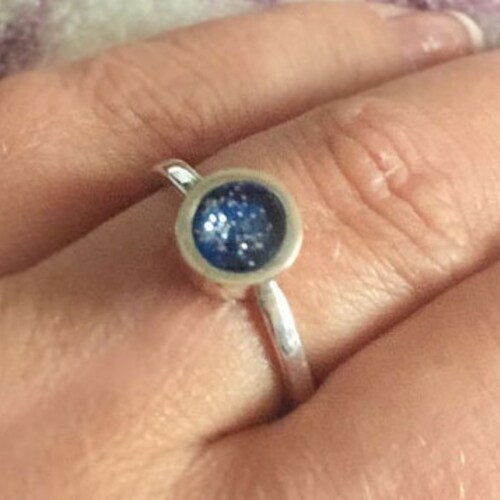 Contemporary Ashes, Hair Keepsake shops Ring, loved ones pets, Memorial Ring Handmade in Sterling Silver