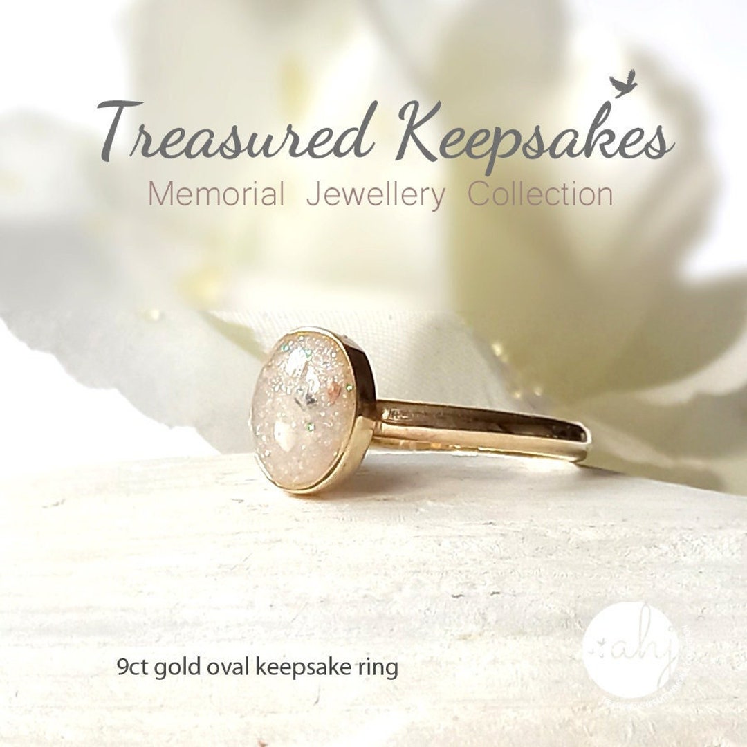 9ct Gold Cremation Ring Oval Shaped Ring for Memorial Ashes or Lock of Hair Solid Gold Inclusions Ring Loved Ones Pet Keepsake Jewellery Etsy