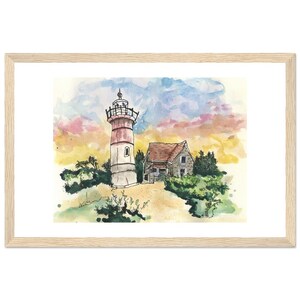 Impression d'art paysage Cape Cod, impression d'art de plage, impression d'art de phare prête à accrocher, impression d'art aquarelle
