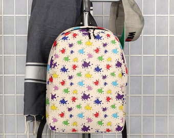Neon Paint Splatter Backpack, Full-sized With Water Bottle  display picture 1