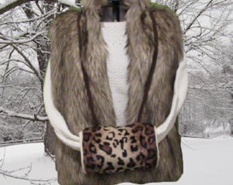 Faux Leopard Muff