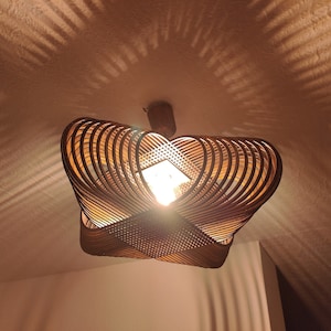 Minimalist design Ceiling light 37x37x15cm for 3mm Wood Digital Files with Lightburn Profiles zdjęcie 1