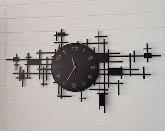 Design Wall Clock 56x105cm With Lightburn Ready to cut Profiles (Also Cutted for Smaller Laser)