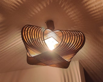 Minimalist design Ceiling light 37x37x15cm for 3mm Wood (Digital Files) with Lightburn Profiles