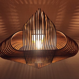 Minimalist design Ceiling light 37x37x15cm for 3mm Wood Digital Files with Lightburn Profiles zdjęcie 7