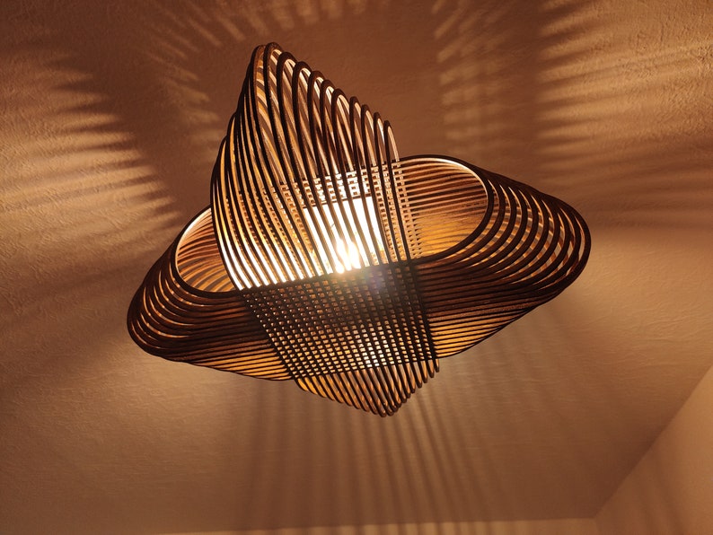 Minimalist Design Ceiling Light 37x37x15cm for 3mm Wood digital Files