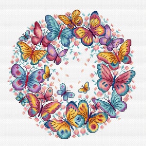 Butterfly Garland Cross Stitch Pattern