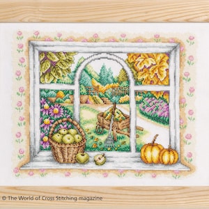 Autumn Window Cross Stitch PDF Pattern