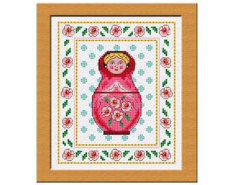 Russian doll cross stitch chart PDF file