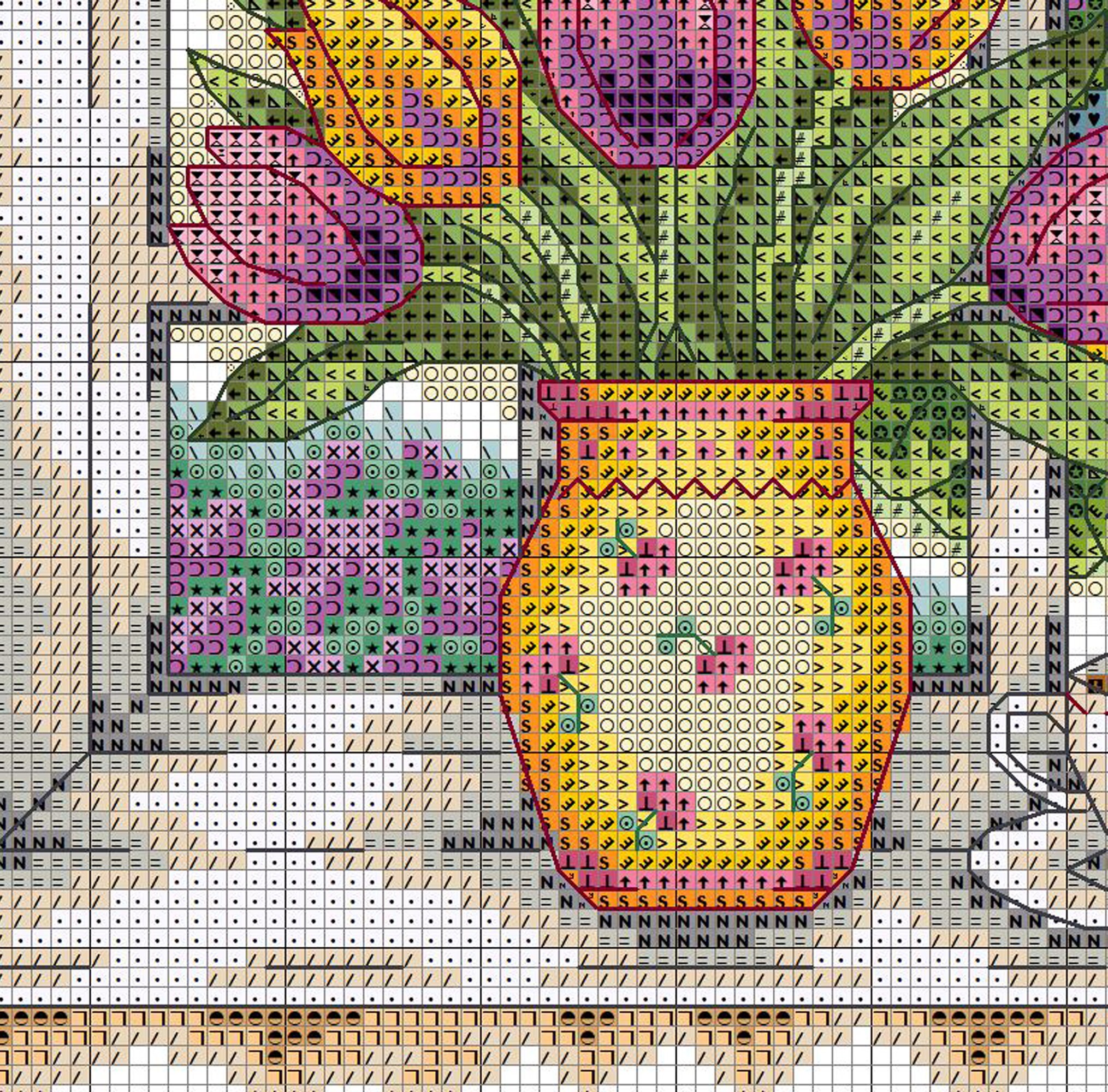 Spring Garden Downloadable PDF Cross Stitch Pattern - Etsy