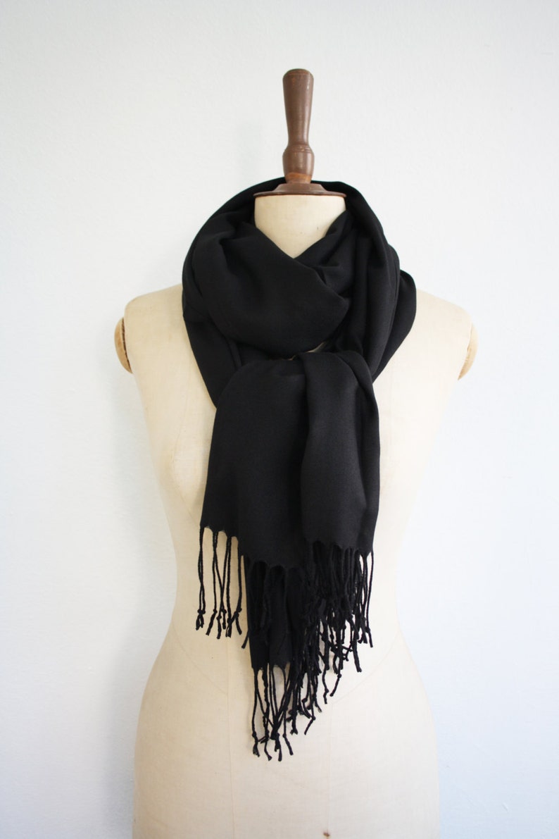 Black Pashmina Scarfscarves scarf Women Shawlblack Etsy