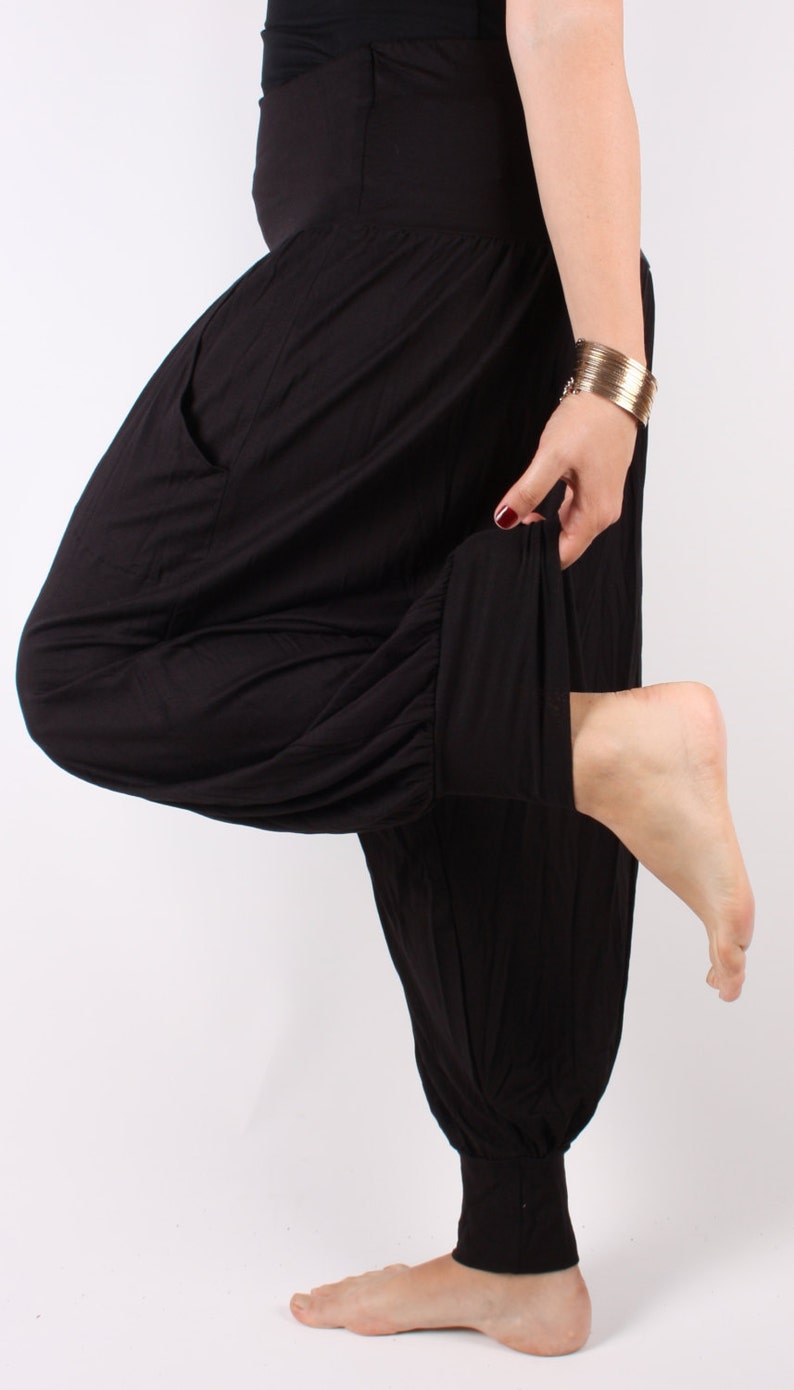 Harem Pants Black Ultra Soft Combed Cotton Women's Harem - Etsy