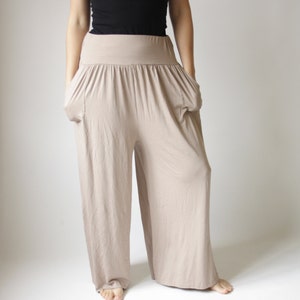 Women&#39;s Cotton Pants Plus Size High Cut Pants*High Waisted PantsOversize Navy Trousers*Pyjamas*HomewearYoga Pants*Elastic Waist
