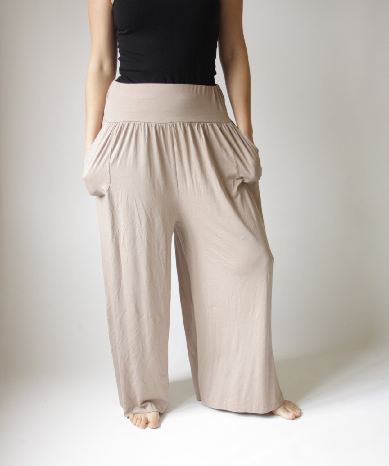 Women's Cotton Pants Plus Size High Cut Pantshigh Waisted Pantsoversize