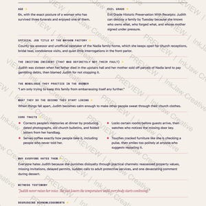 Villain Character Pack Ready to Use Southern Gothic Villains | Fiction Writing Prompts | Character Sheet PDF image 3
