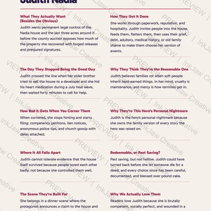 Villain Character Pack Ready to Use Southern Gothic Villains | Fiction Writing Prompts | Character Sheet PDF image 4