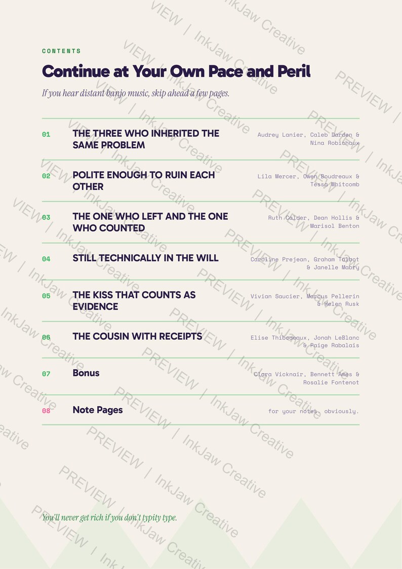 Love Triangle Character Kit Three People One Family Curse Zero Adult Supervision | Romance Writing Prompts | Character Sheets zdjęcie 2
