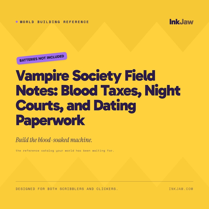 World Building Reference Vampire Society Field Notes: Blood Taxes | Night Courts | Vampire Worldbuilding | Dark Fantasy Writing Bild 1