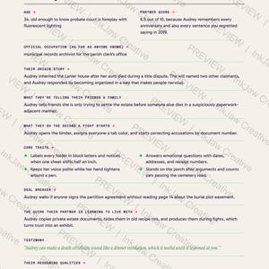 Love Triangle Character Kit Three People One Family Curse Zero Adult Supervision | Romance Writing Prompts | Character Sheets zdjęcie 3