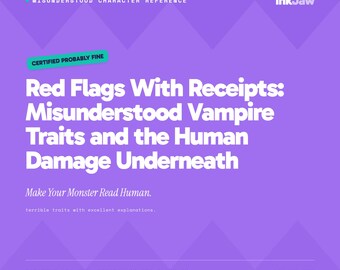 Misunderstood Character Reference Red Flags With Receipts: Misunderstood Vampire Traits and th | Vampire Writing Prompts | Dark Romance
