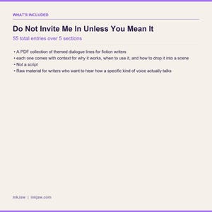 Dialogue & Voice Pack Do Not Invite Me In Unless You Mean It: Vampire Romance | Vampire Dialogue Prompts | Dark Romance Writing imagem 5