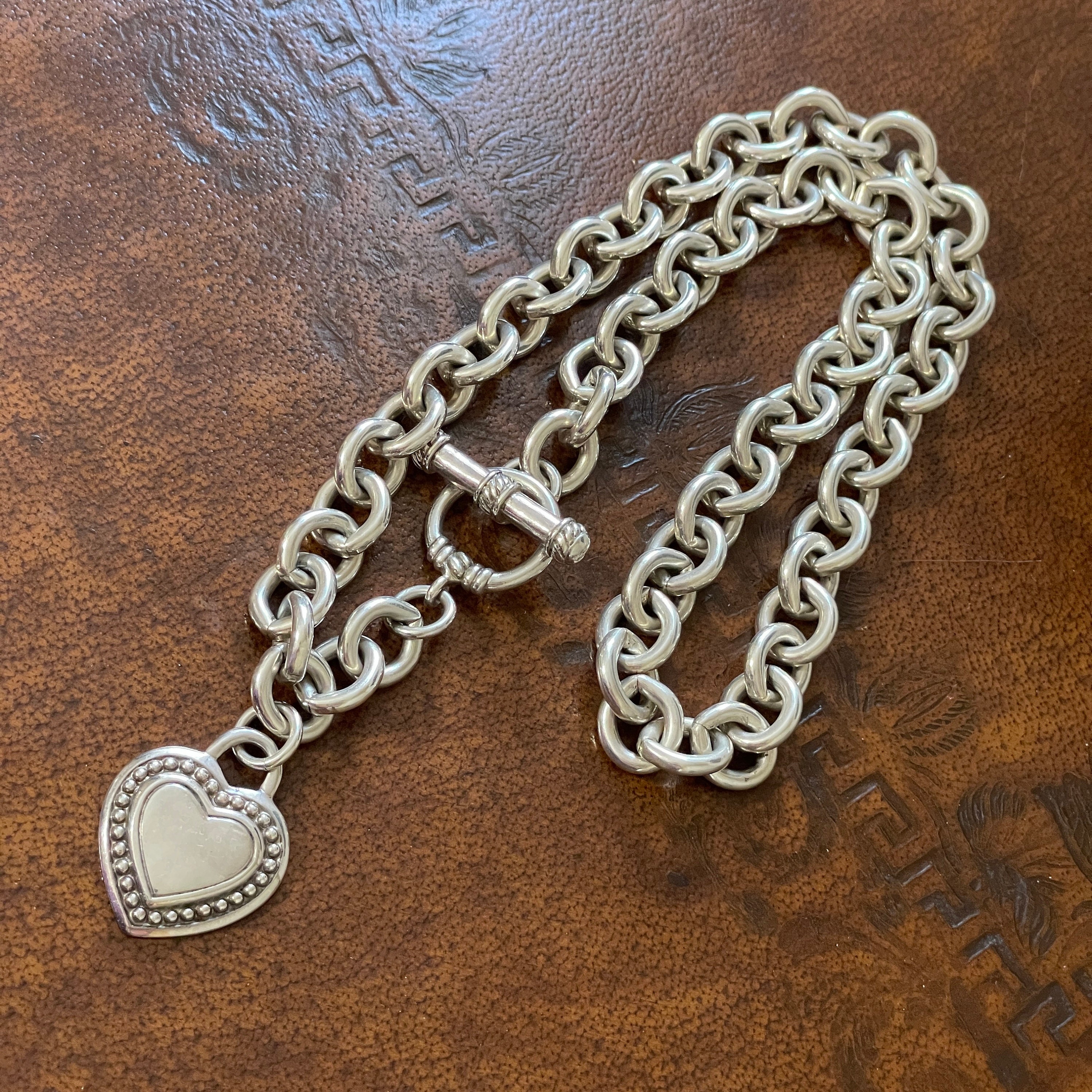 Judith Ripka Heart Pendant Rolo Chain 