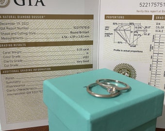 Vintage Tiffany & Co. Engagement Ring Wedding Band Size 8.5 Vintage Tiffany & Co. Engagement Ring Wedding Band Size 8.5