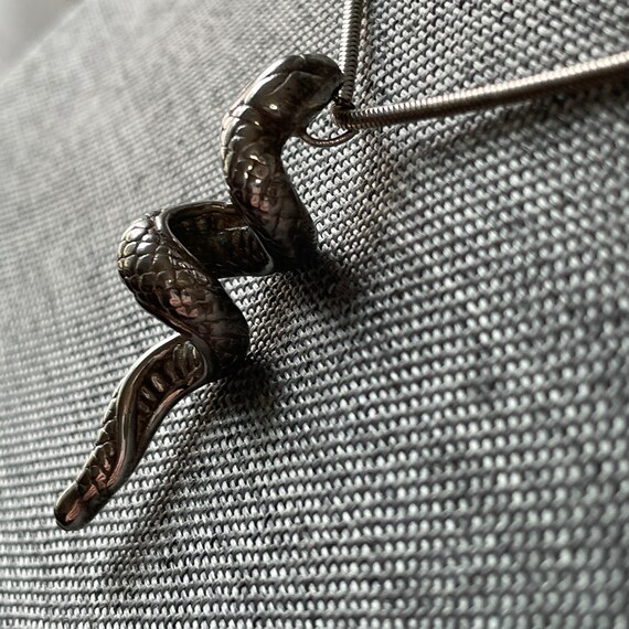 Vintage Sterling Silver Snake Pendant Sterling Si… - image 7