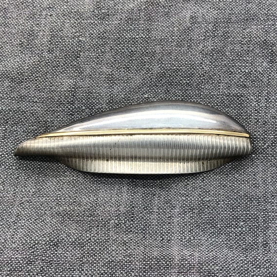Jane Bohan 18K Gold and Sterling Silver Brooch Modernist Brooch Mixed Metal Brooch Architectural Brooch
