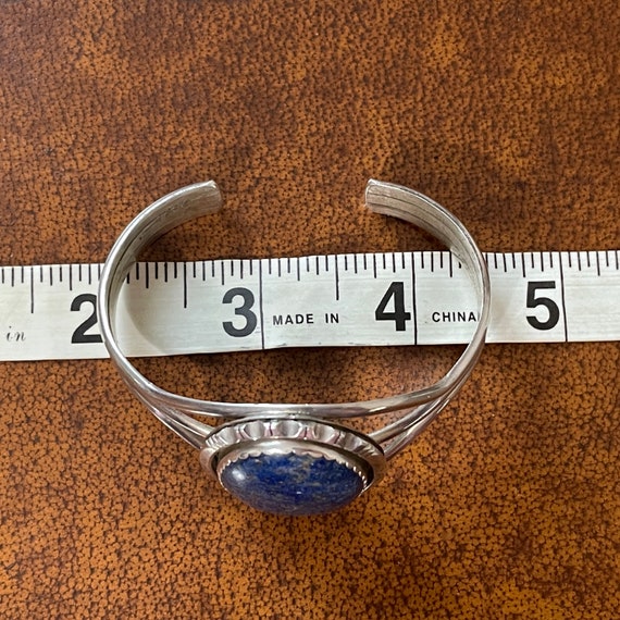 Bracelet Vintage En Lapis Lazuli - Modèle N422 - Bijou Ancien Pierre Bleue Naturelle